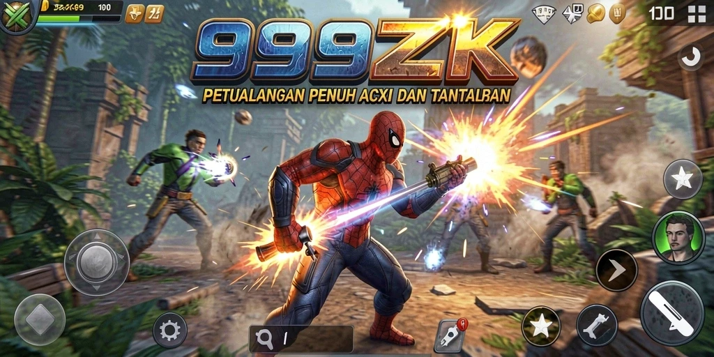 Screenshot gameplay 999ZK yang menunjukkan aksi mendebarkan.