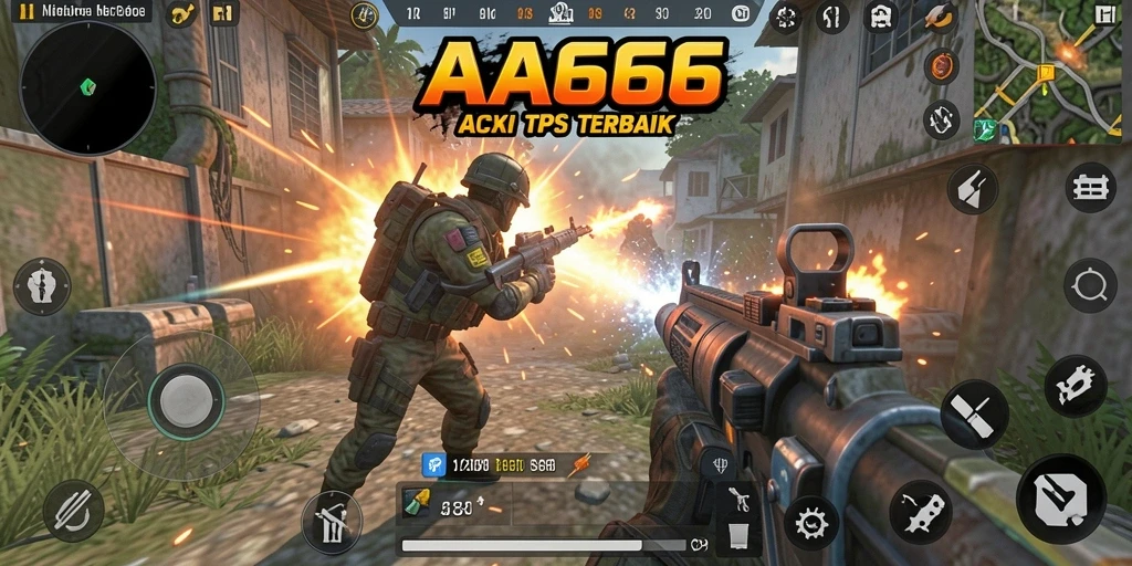 Tampilan gameplay <strong>AA666</strong> yang menegangkan dalam pertempuran TPS.