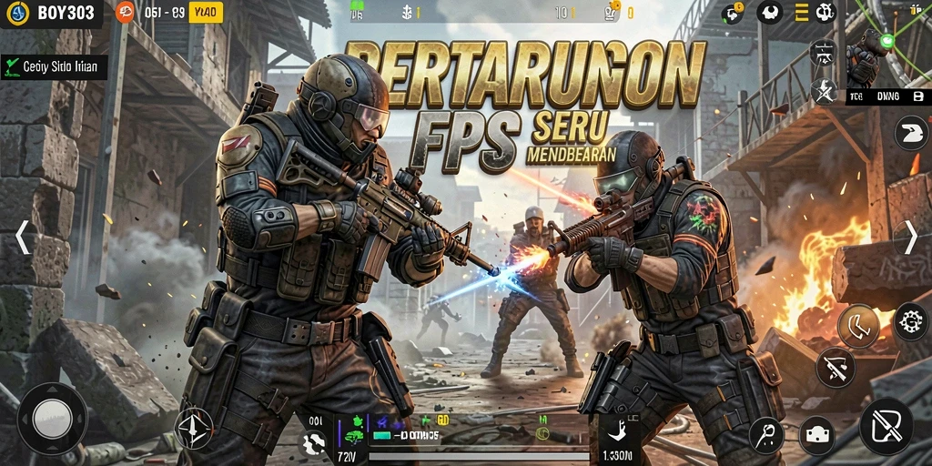 Screenshot gameplay BOY303 yang menampilkan aksi tembak-menembak seru.