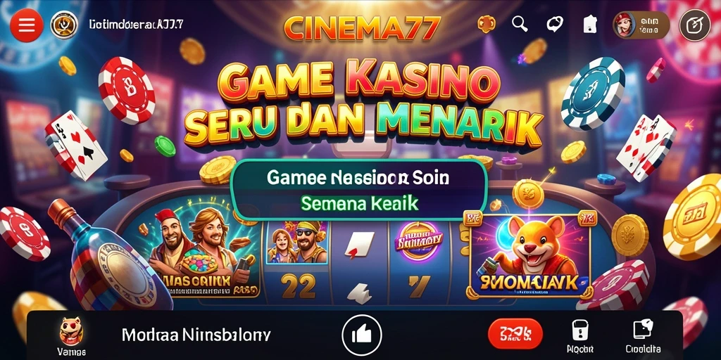 Screenshot CINEMA77 menampilkan gameplay kasino yang mendebarkan dan menarik.