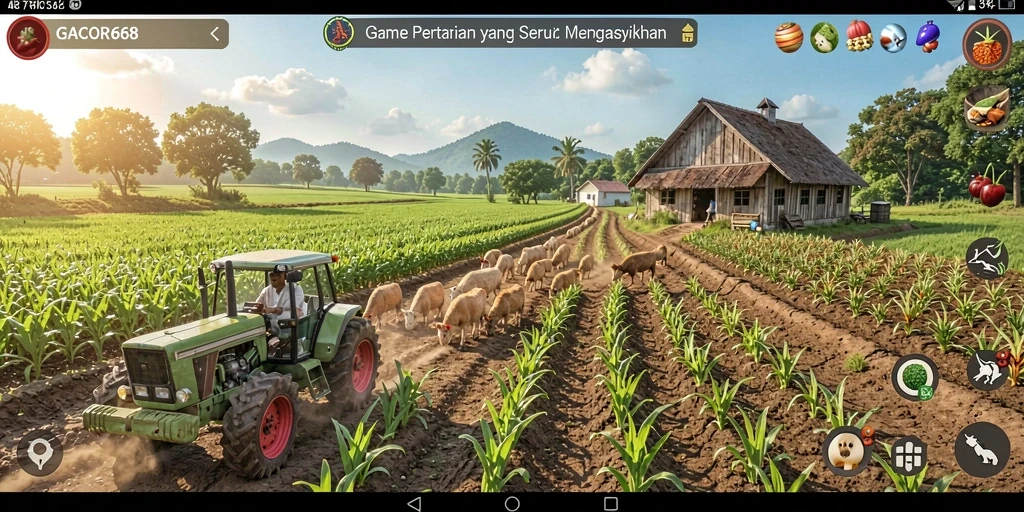 Gameplay GACOR668 yang seru dalam mengelola ladang pertanian.
