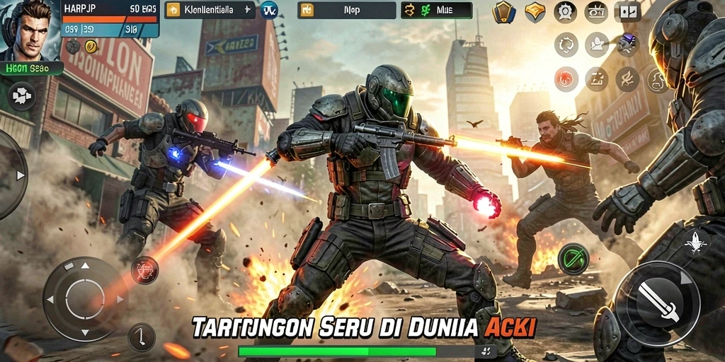 Screenshot gameplay seru dalam HARAPJP dengan aksi intens.