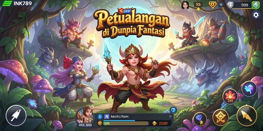 Screenshot gameplay INK789 menampilkan petualangan seru di dunia fantasi.
