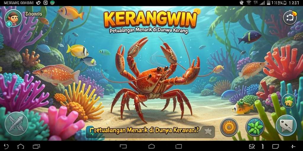 Tampilan gameplay KERANGWIN yang menakjubkan dan mendebarkan.