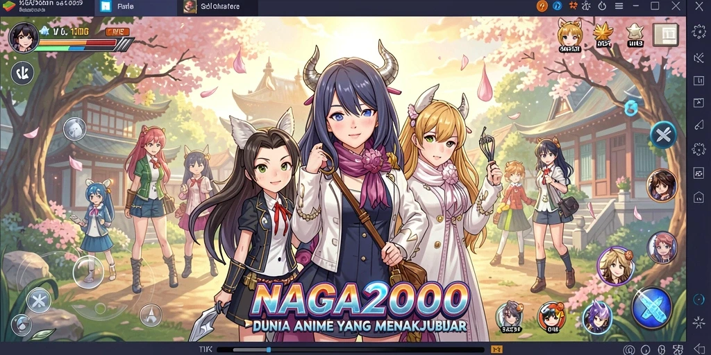 Tampilan gameplay seru NAGA2000 dengan karakter anime.