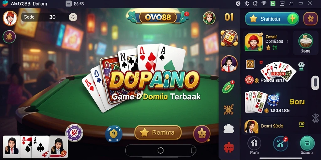 Tampilan menarik dari gameplay OVO88 dalam permainan Domino.